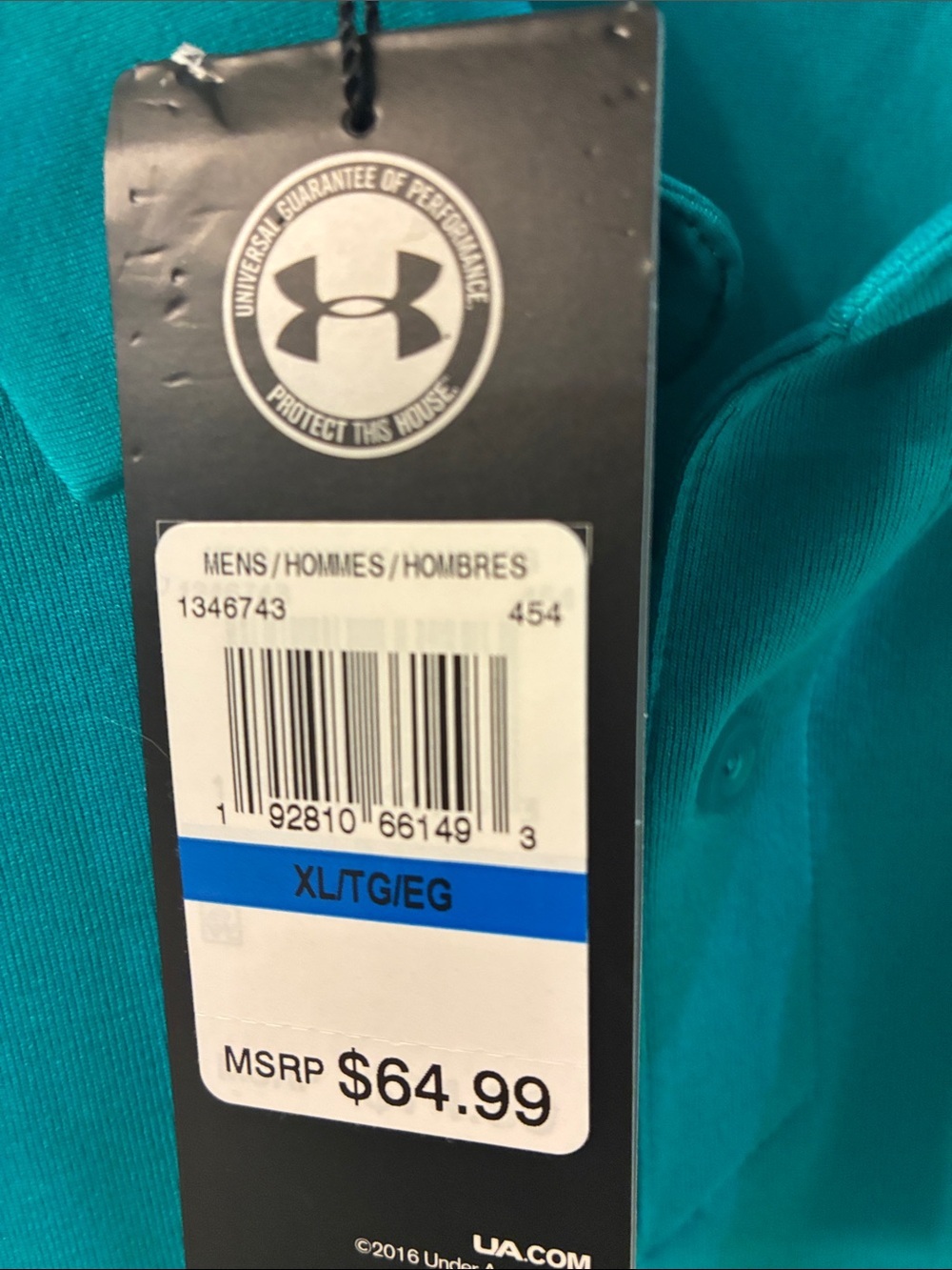 NWT Under Armour Heat Gear Men's Teal and Neon Green Colorblock Polo Shirt SZ XL - Picture 3 of 5